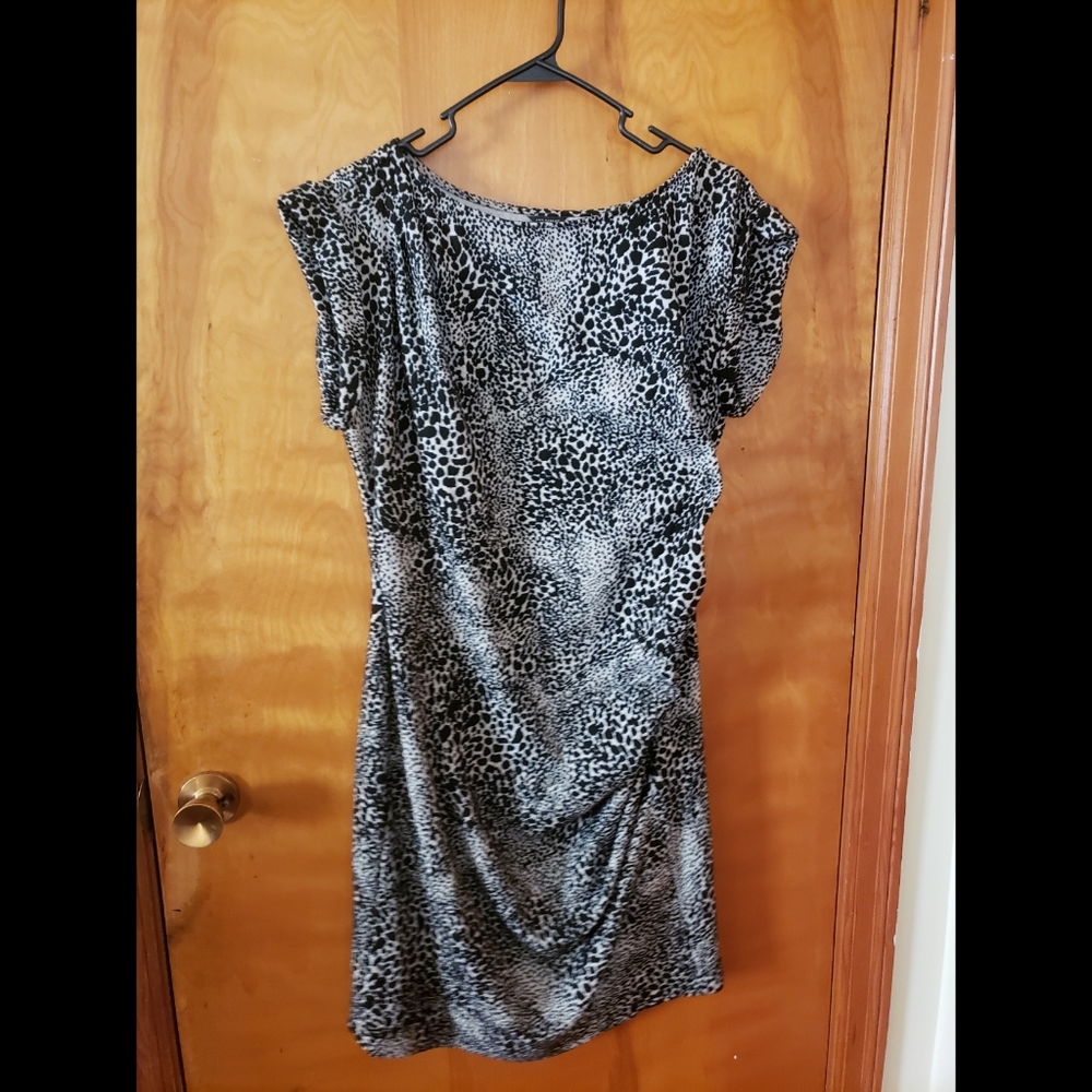 Ann Taylor Ruched Cheetah Print Dress